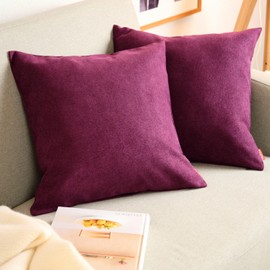 Blumtal Chenille Cushion Cover, 40 x 60 cm, Set of 2, Oeko-Tex Certified Cushion Cover, Sofa Cushion Cover with Hidden Zip, Decorative Cushion Cover in Aubergine