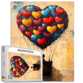 Tucocoo Graffiti Street Art Jigsaw Puzzles for Adults 1000 Pieces, Colorful Hearts Abstract Art Puzzles for Adults DIY Crafts Puzzles for Home Decoration Gifts, Family Puzzle Perfect for Game Nights