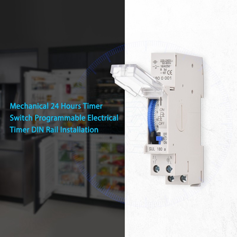 Mechanical 24 Hours Timer Switch AC 220-240V 15 Minutes Interval