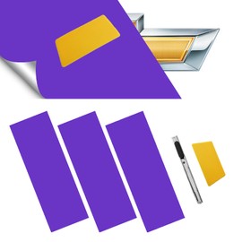 3PCS Purple Cut Your-Own Emblem Overlay DIY Decals for Chevy Compatible with Bowtie Logo Wrap Stickers