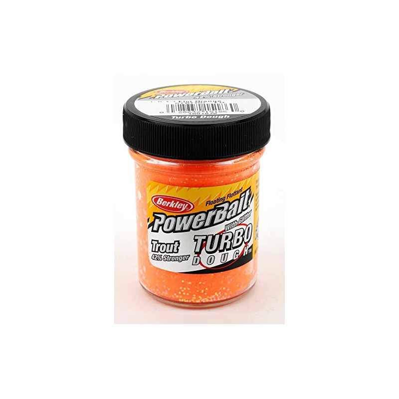 Berkley PowerBait Glitter Turbo Dough,Fluorescent Orange,1.75-Ounce