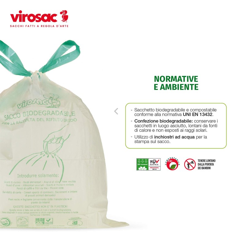 Virosac - Biodegradable 35 x 42 cm Biodegradable Bin Liners