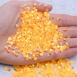 Diamantes de imitación redondos para uñas, arte y manualidades, 2000 piezas SS16 de 4 mm, cristales AB, piedras con purpurina, bolsas de ropa, zapatos (naranja rojo AB)