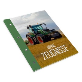 itenga Certificate Folder with Book Screws Expandable for Children Teenagers Adults Girls Boys Students (Tractor on the Field)