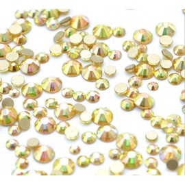 XIULI Large Capacity Color Rhinestone DIY Nail Decoration and Clothing Use High Light Approximately 3*1440=4320 Pieces (SS3-20 Mixed Size) (Metal Sunlight 4320)