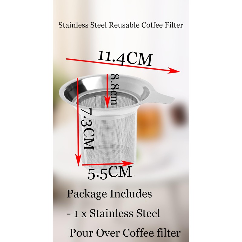 Stainless Steel Reusable Coffee Filter – Paperless Pour Over Dripper,