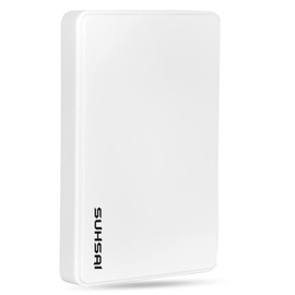 SUHSAI External Hard Drive USB 2.0 Hard Disk Storage and Backup Portable Hard Drive Memory Expansion - Ultra Slim 2.5 inch HDD (500GB, White)