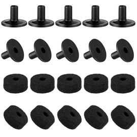 Cymbal Sleeves and Felts Set 10 Pcs Cymbal Felts 10 Pcs Plastic Cymbal Sleeve Drum Accessories and Parts Cymbal Replacement Accessories Black Standard Size