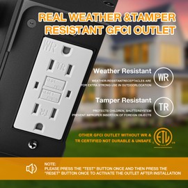 Ehaho Porch Lights with Outlet, Dusk to Dawn Outdoor with Outlet Built-in, Waterproof Anti-Rust Aluminum Outside Light with GFCI Outlet, Wall Sconce Light with Plug for Front Door (Black 1PC)