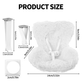 Doll Car Seat, Plush Doll Mini Carseat Chairs with Clip & Seat Belt Soft Decorative Cushion Cute Car Vent Ornament & Collectible Accessories for Blind Box Toy Fans (White)