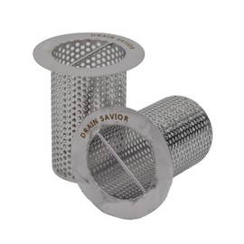 Drain Savior - 3" Commercial Floor Drain Strainer, 4" Tall, Cylindrical Mesh 316 Stainless Steel, Ideal for Restaurants, Commercial Kitchens, Manufacturing Plants