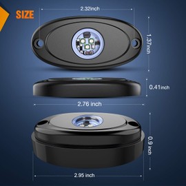 Nilight Luces LED de Roca, 6 Unidades, luz Azul, Impermeables, para Debajo de la Rueda del Cuerpo, Luces Interiores Exteriores para Coche, camión, camioneta, ATV, UTV, SUV, Motocicleta, Barco