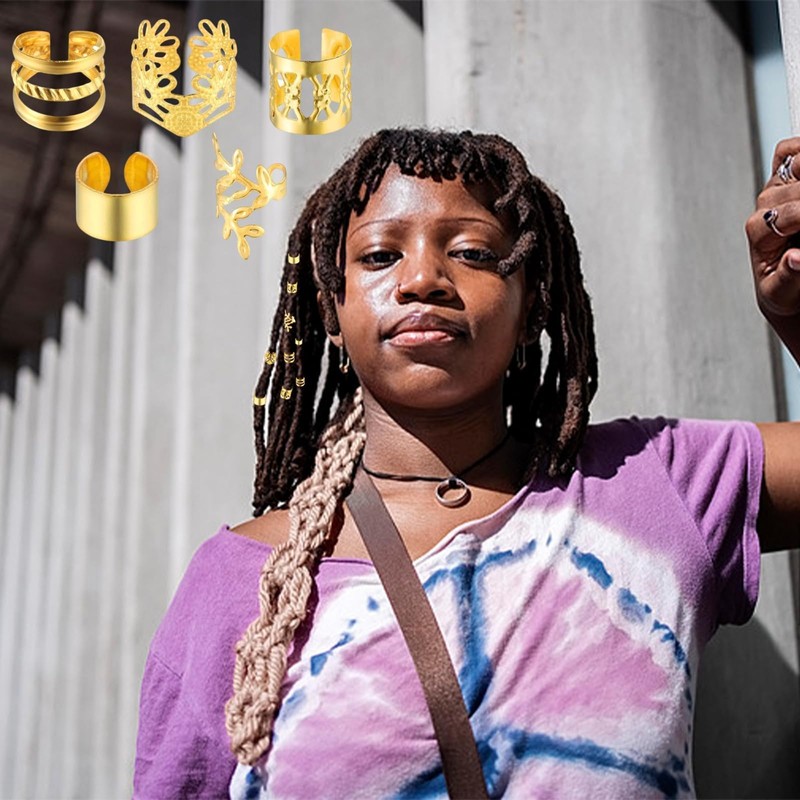 Pack of 100 Gold Hair Jewellery, Pirate Accessories, Hair Accessories,