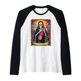 La Chancla Flip Flop Dingo Card Funny Mexican Tarot Card Mom Raglan Baseball Tee