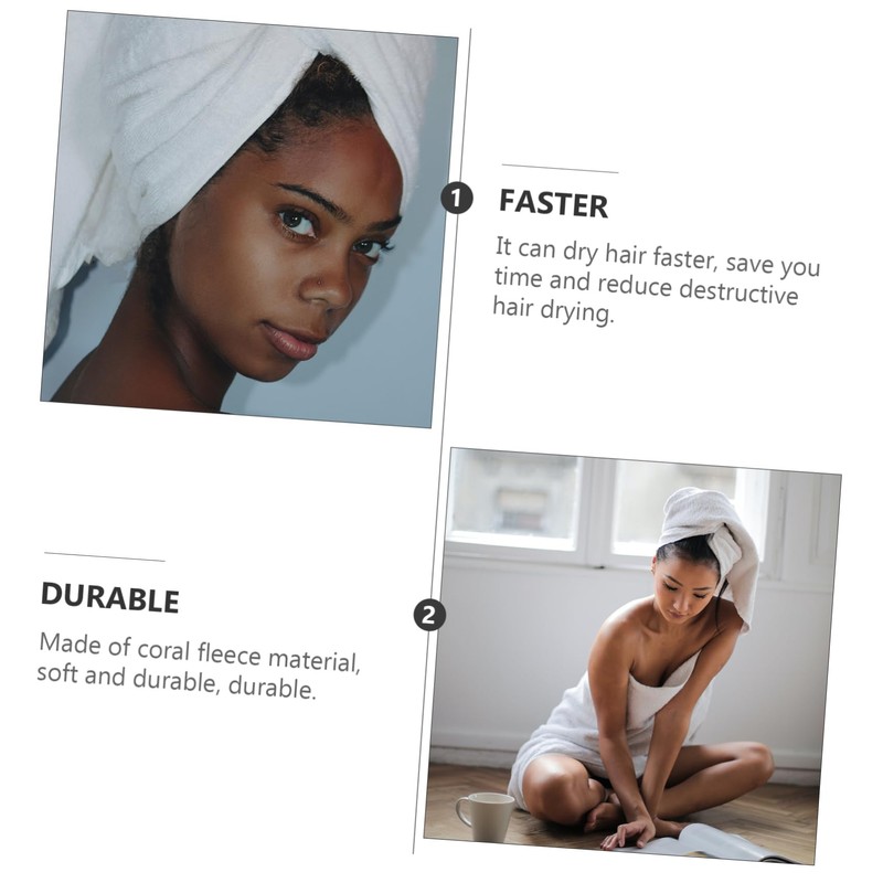 SAFIGLE 2pcs Microfiber Hair Drying Caps Fast Drying Towel Wraps