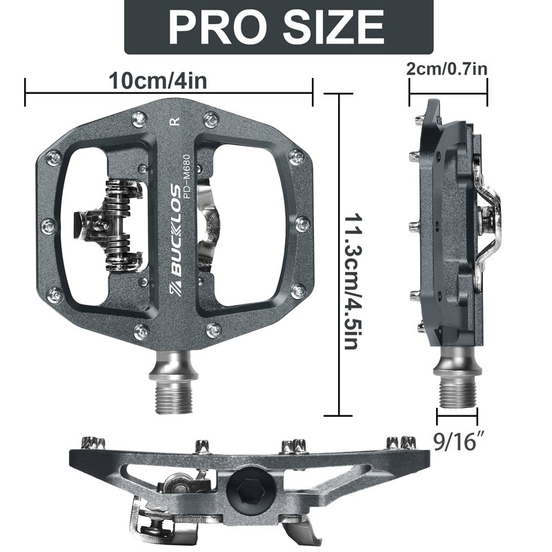 BUCKLOS SPD Pedals PD-M680 Mountain Bike Clip in SPD Flat