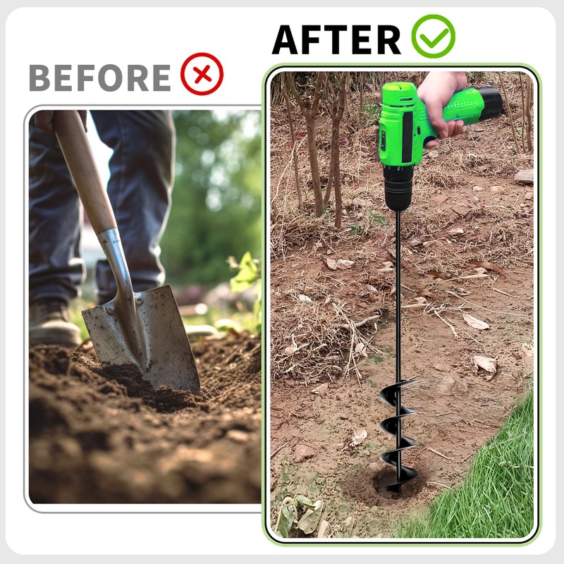 TCBWFY 2x32 Inch Auger Drill Bit for Planting - Long