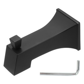 sourcing map Slip on Tub Diverter Spout, Bath Slip-On Tub Spout with Pull-Up Diverter Zinc Alloy Square Bathtub Faucet for 1/2" Water Tube with Hex Wrench and Screw for Bathroom, Matte Black