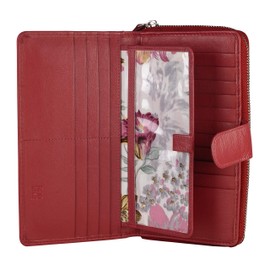 Mou Meraki Big Fat RFID Blocking Leather Organizer Checkbook Wallets For Women - Clutch (Water Melon)