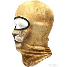 Animal Pattern Face Mask, 3D Animal Mask, Full Face Mask, Balaclava, Balaclava, Survival Game, Bicycle, Bike, Outdoor, Cosplay (Lion)