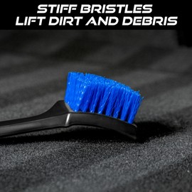 Viking Carpet Cleaning and Scrub Brush for Floor Mats, Cleaning Brush for Car Interior and Home, Black and Blue, 8.3 inch x 2.5 Inch