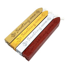 Pack of 4 Retro Sealing Wax, Sealing Wax Sticks with Wicks, Wax Seal for Vintage Sealing Wax Stamp and Letter, Invitations, Package (A)