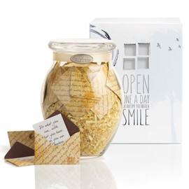 KindNotes Glass Keepsake Gift Jar with Birthday Messages - Inspirational Scripts Design