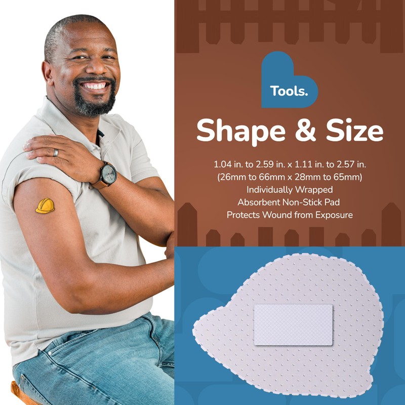 BioSwiss Bandages, Tools Shaped Self Adhesive Bandage, Latex Free Sterile