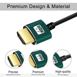 Thsucords Cable Micro HDMI a HDMI Ultra Fino 5M, Slim & Delgado Cable HDMI Micro Tipo D a HDMI Tipo A, Soporta 3D/4K@60Hz/18Gbps/1080P, Compatible con