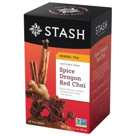Stash Tea Spice Dragon Red Chai Herbal Tea, Caffeine Free, 18 Bags (Pack Of 6)