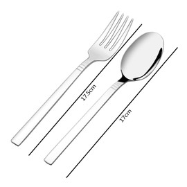 Fosly 12 Pieces Dessert Forks Spoon Sets, Small Fork Spoon Set, Stainless Steel