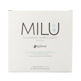 MILU | Colágeno Hidrolizado Marino - Granulado | Suplementos Alimenticios Sin Saborizante - Sin Olor - Sin Azúcar | Piel, Cabello y Uñas | 30 sobres individuales de 8 g (1 caja)