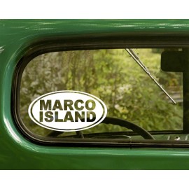 The Decal and Sticker Mafia 2 MARCO ISLAND DECALs Florida Oval Sticker for Car Window Bumper Rv Laptop
