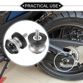 VekAuto 1 Pair of Swing Protectors, 8 mm M8 x 1.25 CNC Swing Protectors Slider Stand Universal for Motorcycles, Durable Aluminium Alloy, Silver and Black