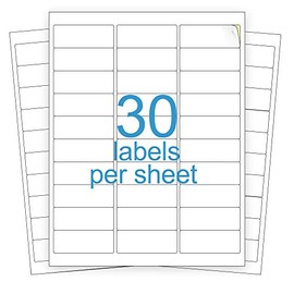 KKBESTPACK Address Labels â 30 Up Shipping Labels 1â x 2-5/8â Self-Adhesive Barcode FNSKU Stickers for Inkjet and Laser Printer (100 Sheets / 3000 Labels) (KK30)