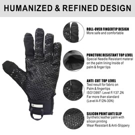 Intra-FIT Professional Level 5 Needlestick Resistant Gloves,Needle Puncture Resistant ANSI A9 Anti-Cut/Slash,Touchscreen Gloves