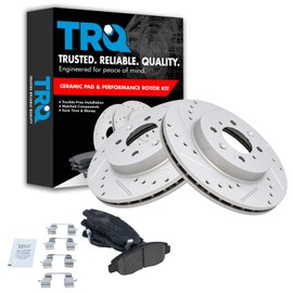 TRQ Front Performance Brake Pad & Rotor Kit Brake Pads Brake Rotors Set Ceramic Premium G-Coated Compatible with 1996-2005 Honda Civic 2010-2014 Insight