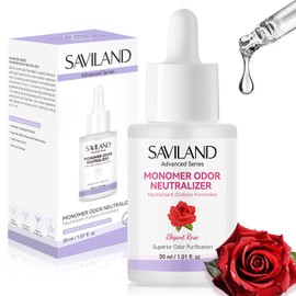 SAVILAND Advanced Monomer Drops: Superior Odor Purification Monomer Odor Neutralizer for Acrylic Nail Liquid Rose Scent Monomer Drops for Smell with Dropper for Nail Studio Nail Tech 1.01 fl. oz