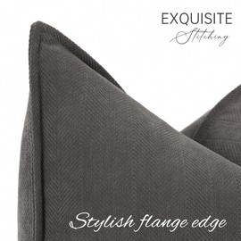 ZWJD Rustic Gray Pillow Covers 18x18 Set of 2 Chenille Throw Pillow Covers with Elegant Design Soft and Luxurious Decorative Pillows for Couch, Bed, and Home Decor