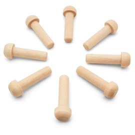 Wooden Axle Pegs, Perfect for Wooden Toy Wheels, Crafting, Woodworking and Pegboards, 1-1/16 Inch Long, Fits ¼ Inch Hole, 50 count