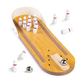 mini Bowling Set, Wooden Tabletop Bowling Game Desk Toys Desktop Home Alleys, Desk Gifts for Coworkers, Fun Gag Gifts