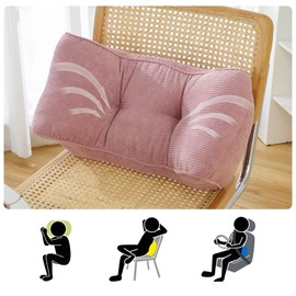 ROOMLIFE Lumbar Support Pillow for Office Chair Corduroy Thickened Solid Color Lumbar Pillow Back Pillow for Car Bed Couch Sitting High Elasticity