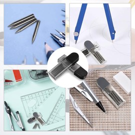 Pack of 100 2B Compass Leads, Compass Sharpener Refill with Storage Box, 2 mm Diameter Compass Refills 2 cm Long Leads, for Mathematical, Drawing Creation, Woodworking Markers