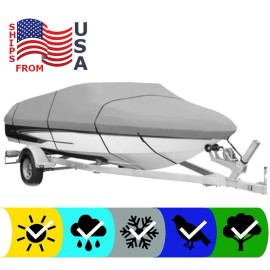 SBU GRAY BOAT COVER FOR BAYLINER CLASSIC 19/1952 CAPRI CUDDY 1998