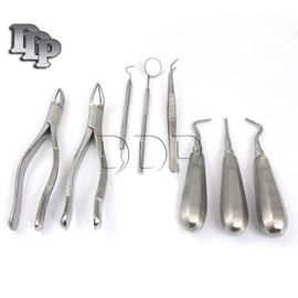 8 PCS 'Basic Dental EXTRACTING Extraction Forceps Elevators Set