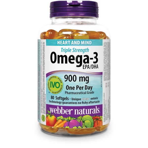 Webber Naturals Triple Strength Omega-3, 900 Mg, 80-Count