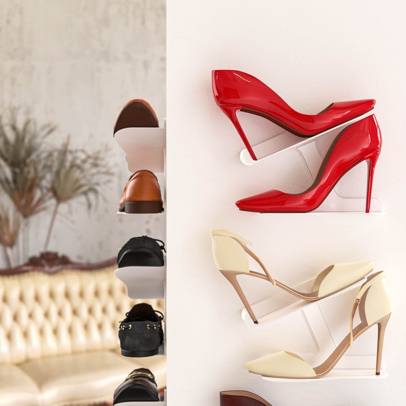 Mobilefox Sneaker Wall Mount Shoe Shelf Floating Wall Mount Shoe