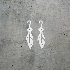 Decal Stickers of Earrings (White) (Set of 2) Luxury Weatherproof Vinyl Decal Stickers for Laptop Desktop Smartphone Car Dirt Bike Wall Room Mason Jar Bathtub Door Skateboard - ANDVER1e37523WH