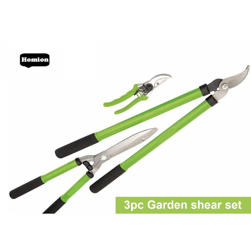 3PCS Garden Shears Set with Tree Loppers Heavy Duty, Professional