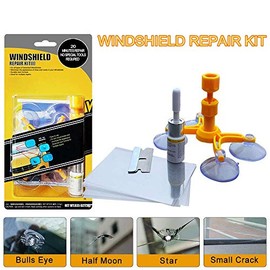 LIFEDE Windshield Repair Kit, Windshield Chip Repair Kit, DIY Car Windshield Glass Repair Tool for Repair Windshield Crack, Half Moon Crescents,Star Chips,and Bulls Eye.(1 Pack)